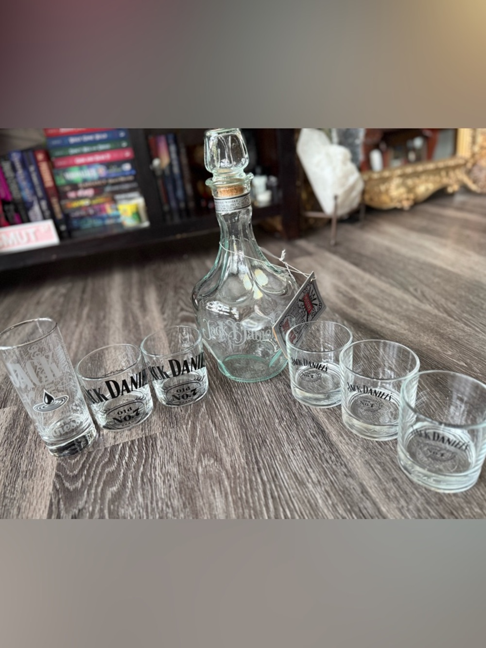 Collectors set of Jack Daniel’s glasses and whiskey decanter!